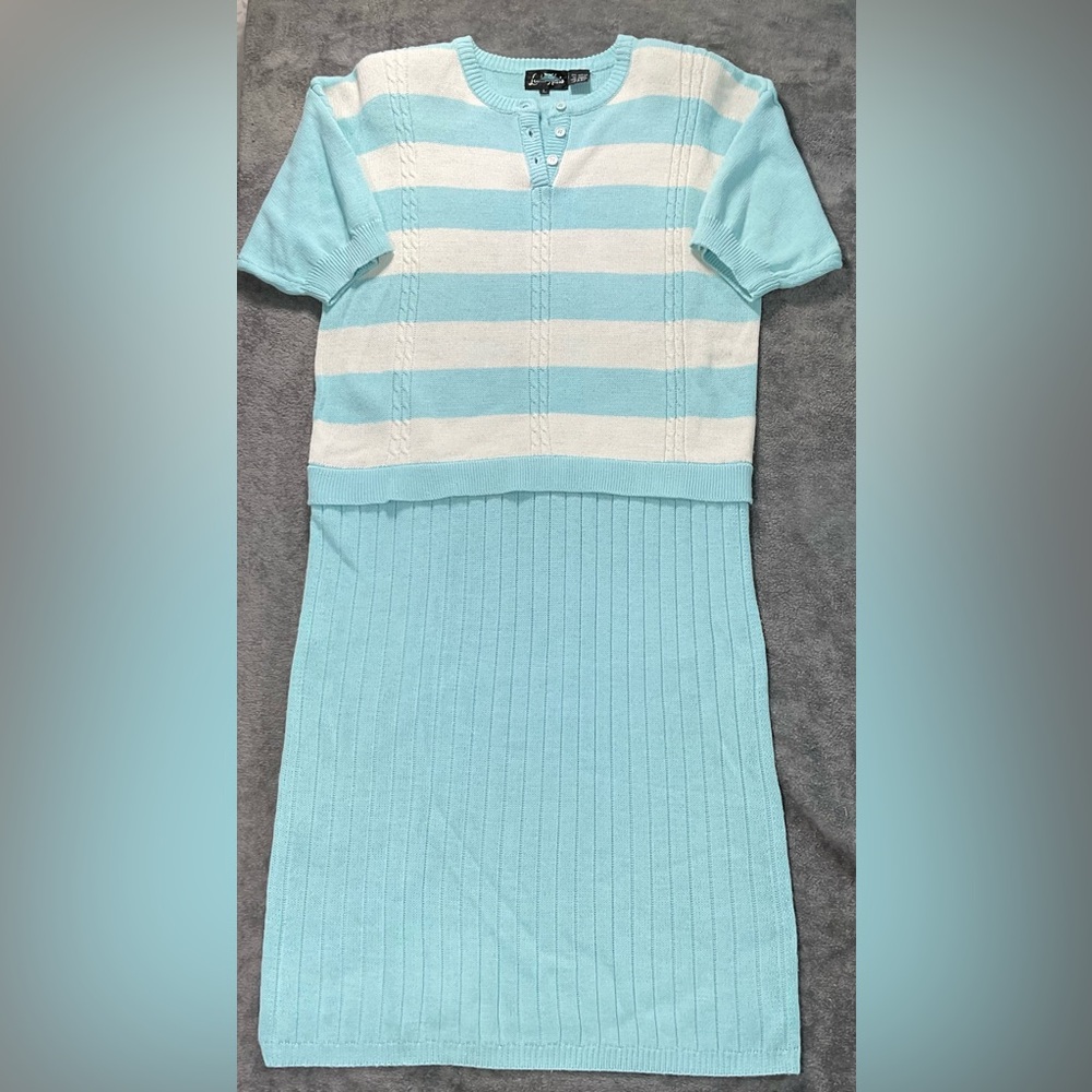Stylish Blue and White Striped Midi Dress